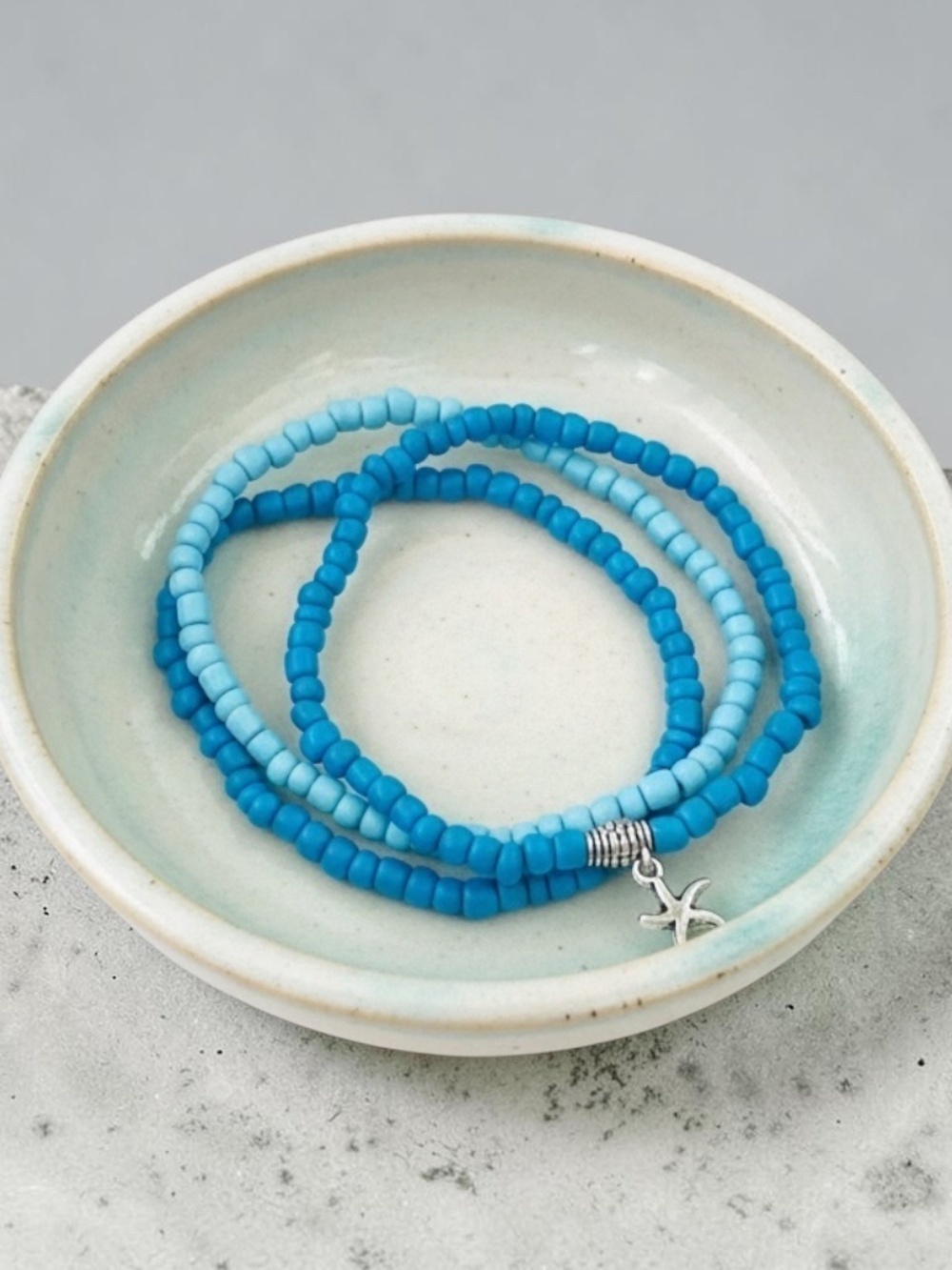 Sun Sand & Soul Bracelet Set | Blue Seed Bead Starfish Bracelet | Beach & Joy